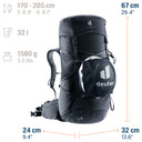 Deuter Futura Pro 32 - Wanderrucksack 67 cm (black) - Ansicht 12