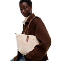Tommy Hilfiger Popette East West Tote Faux Fur - Shopper 40 cm (beige)