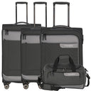 Travelite Viia - 4-Rollen-Trolley Set 4tlg. S/M erw./L erw. + Reisetasche (Schiefer)
