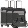 Travelite Viia - 4-Rollen-Trolley Set 4tlg. S/M erw./L erw. + Reisetasche (Schiefer)