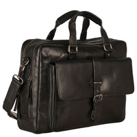 Leonhard Heyden Roma - Aktentasche 2 Fächer. mit Vortasche Leder 15" 41 cm (schwarz)