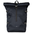 Sandqvist Icon Rolltop - Rucksack L 16" 65 cm erw. (navy with black leather)