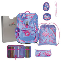 DerDieDas ErgoFlex Light Exklusiv Superflash - Schulranzen Set 5tlg. 800g (Magic Unicorn)