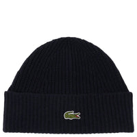 Lacoste Unisex Beanie - Mütze aus gerippter Wolle (navy blue)
