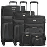 Skyline Orlando - 4 - Rollen - Trolley Set L erw./M. erw./S + Boarding Bag + Beautycase 5tlg. (schwarz) - Markenkoffer