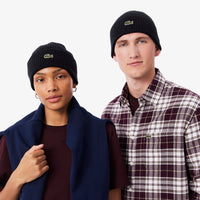 Lacoste Unisex Beanie - Mütze aus gerippter Wolle (navy blue)
