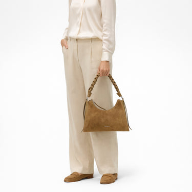 Coccinelle Boheme Suede Bimaterial - Schultertasche 30 cm (seagras/seagras) - Ansicht 7
