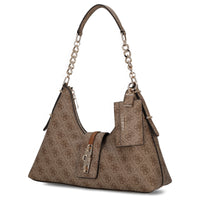 Guess Yvonne Logo Hobo - Schultertasche 32 cm (latte logo) - Ansicht 2