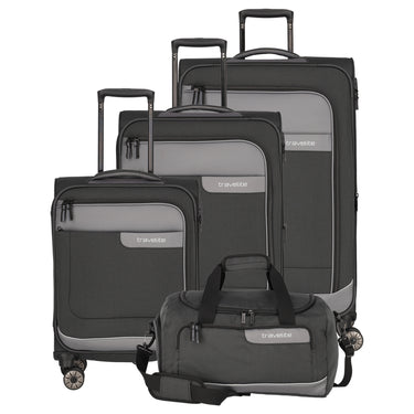 Travelite Viia - 4-Rollen-Trolley Set 4tlg. S/M erw./L erw. + Reisetasche (Schiefer) - Ansicht 2