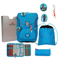 DerDieDas ErgoFlex Easy Exklusiv Superflash - Schulranzen Set 5 tlg. 950g (Blue Ice)