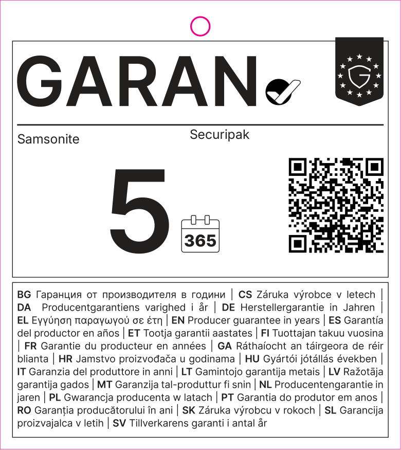 EU GARAN-label: producentengarantie in jaren: 5 – Samsonite