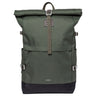 Sandqvist Icon Rolltop - Rucksack L 16" 65 cm erw. (dawn Green with dark brown leather)