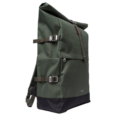 Sandqvist Icon Rolltop - Rucksack L 16" 65 cm erw. (dawn Green with dark brown leather) - Ansicht 2