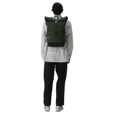 Sandqvist Icon Rolltop - Rucksack L 16" 65 cm erw. (dawn Green with dark brown leather) - Ansicht 5