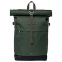 Sandqvist Icon Rolltop - Rucksack M 14" 60 cm (dawn green with dark brown leather)