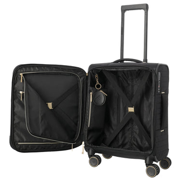 Travelite BARBARA Stepp - 4-Rollen-Trolley S 55 cm erw. (schwarz, 55 cm) - Ansicht 7