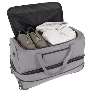 Travelite Basics - Rollenreisetasche 98/119L 70 cm erw. (grau/orange) - Ansicht 5
