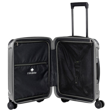 Travelite Millennium - 4-Rollen-Kabinentrolley mit Vortasche S 55 cm (silver) - Ansicht 6