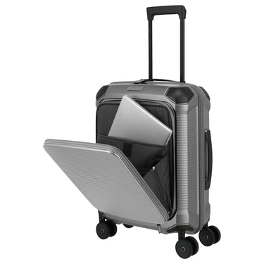 Travelite Millennium - 4-Rollen-Kabinentrolley mit Vortasche S 55 cm (silver) - Ansicht 10