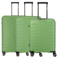 Travelite Mooby - 4-Rollen-Trolley Set L/M/S 3tlg. erw. (grün)